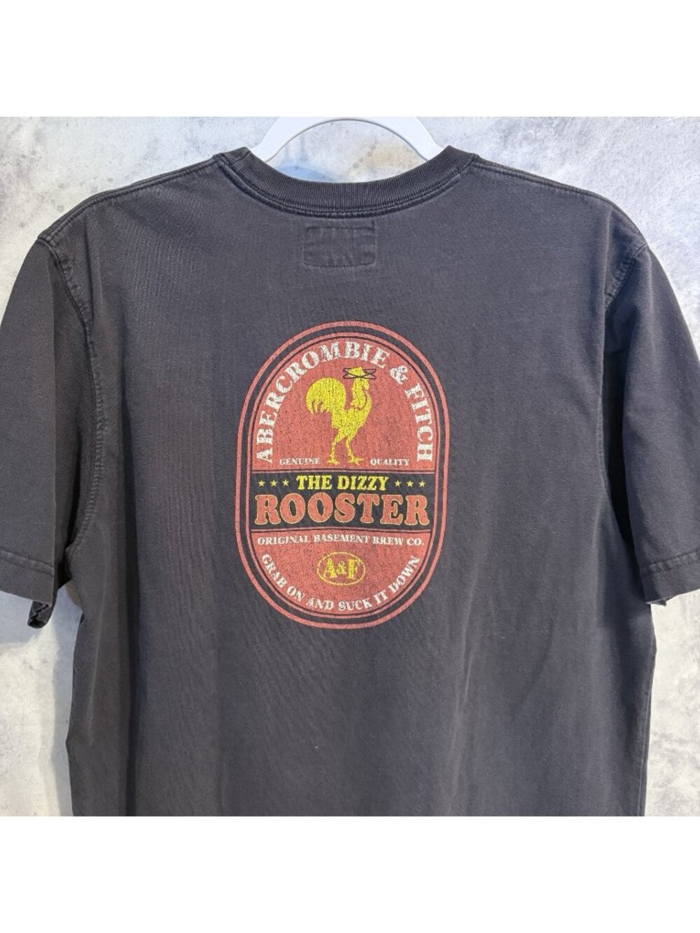 Vintage Abercrombie & Fitch T Shirt The Dizzy Rooster Suck It Down Y2K 90s Large